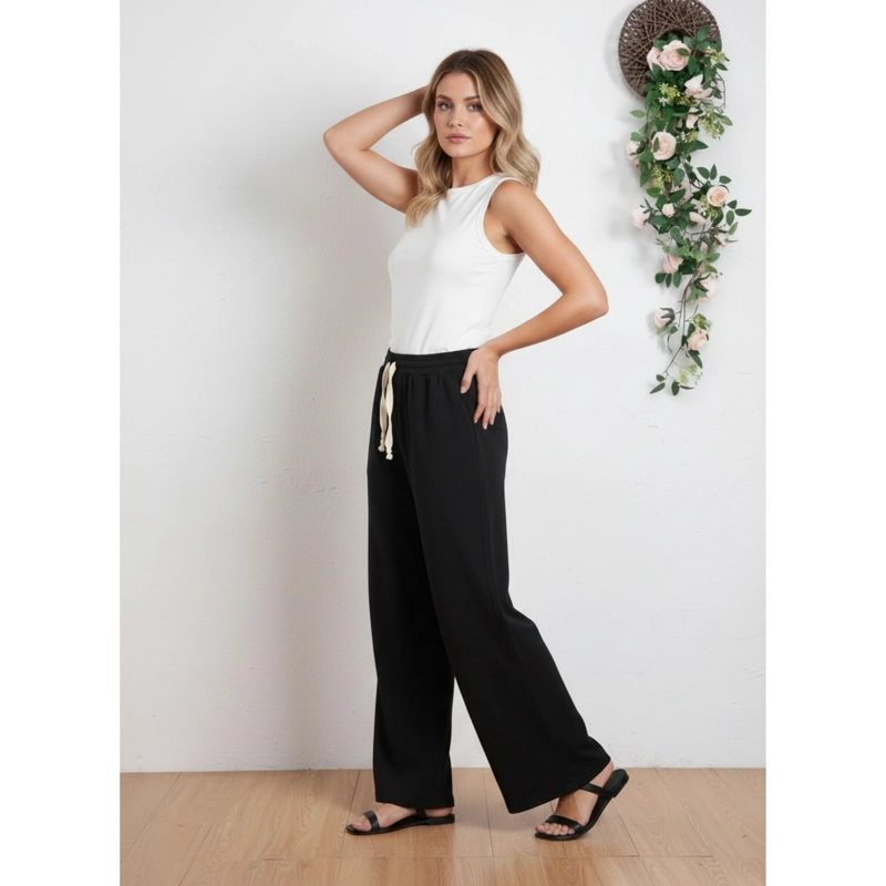 PANTALON MUJER RECTO CASUAL PRIMAVERA VERANO ALGODON TIRO ALTO 318 - 2