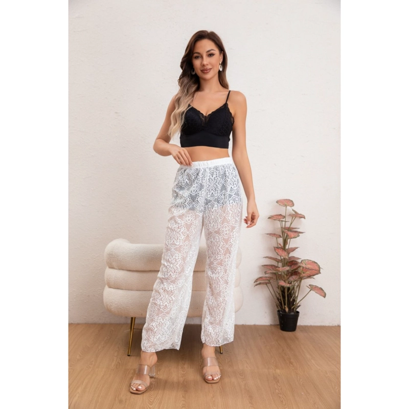PANTALON LARGO ENCAJE SALIDA DE BAÑO PLAYA PISCINA VERANO 8345 - 1