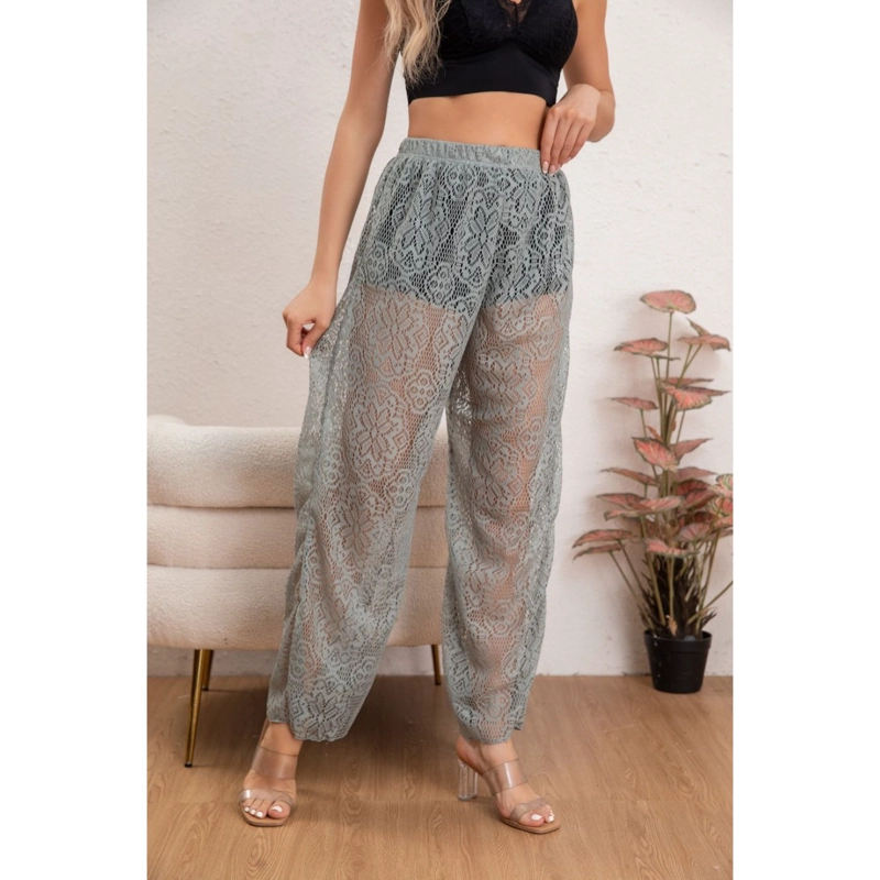 PANTALON LARGO ENCAJE SALIDA DE BAÑO PLAYA PISCINA VERANO 8345 - 2