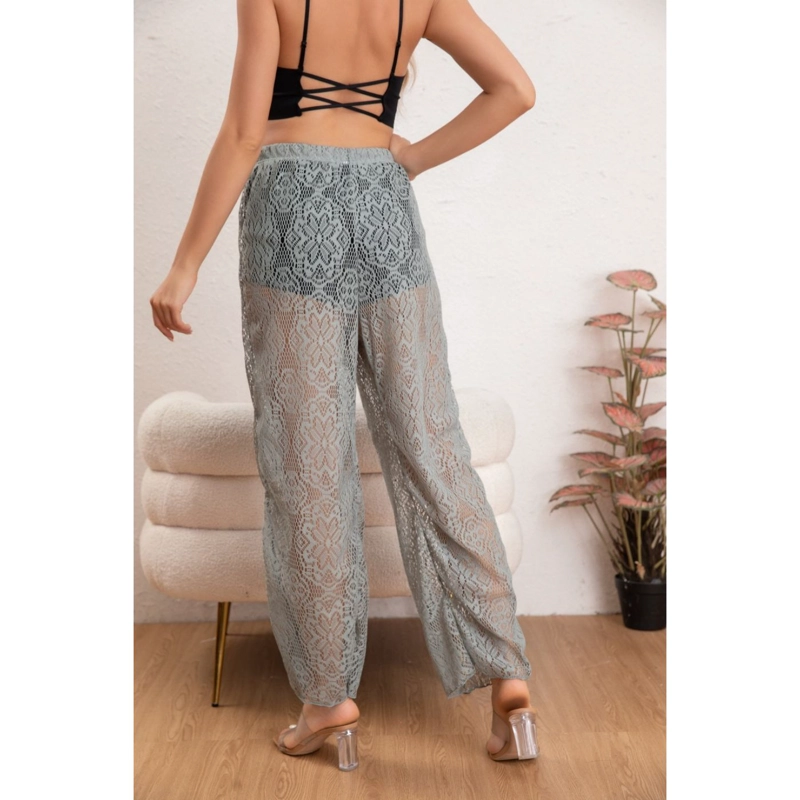 PANTALON LARGO ENCAJE SALIDA DE BAÑO PLAYA PISCINA VERANO 8345 - 3
