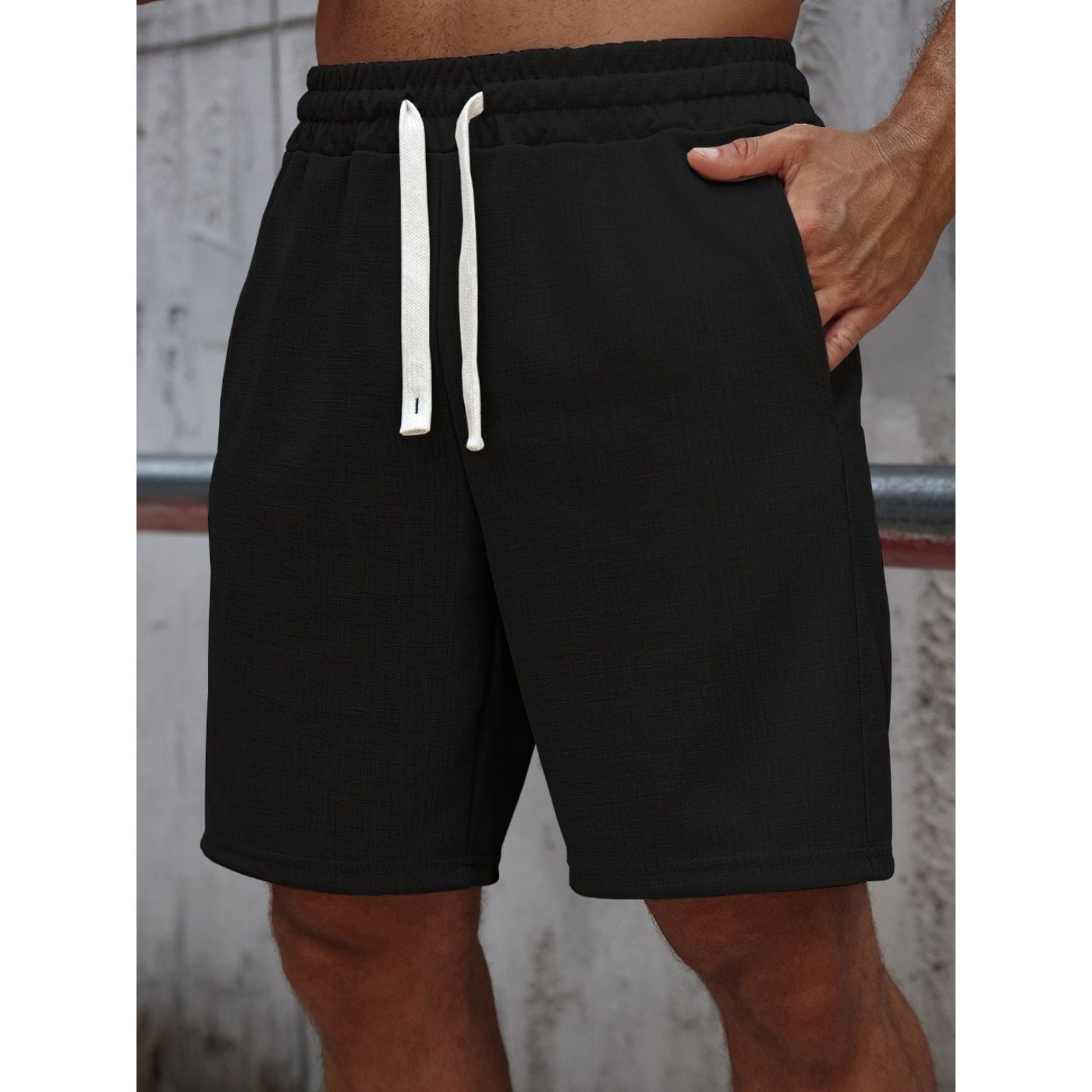 SHORT HOMBRE BERMUDA TIPO LINO TENDENCIA URBANA LISO 0266 - 1