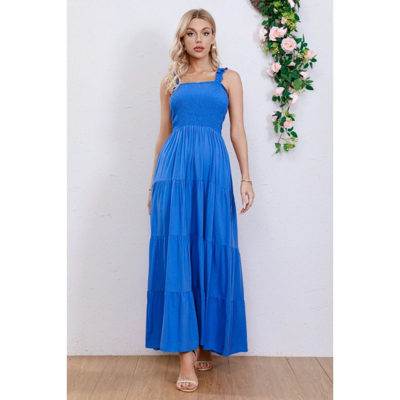 MAXI VESTIDO MUJER LARGO ELASTICADO PRIMAVERA CASUAL EVENTOS 3259 - 1