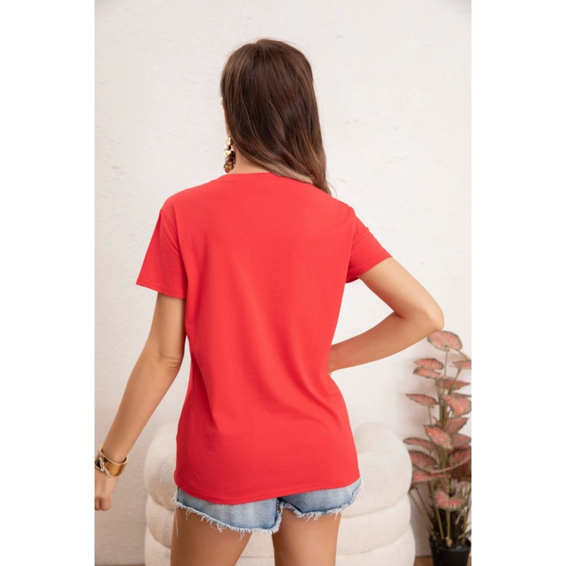 POLERA MUJER ALGODON MANGA CORTA DISEÑO CORAZON 0051 - 3
