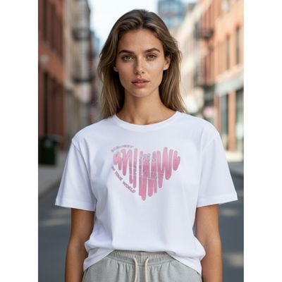 POLERA MUJER MANGA CORTA CUELLO POLO COLORES DISEÑO CORAZON 9087 - 1