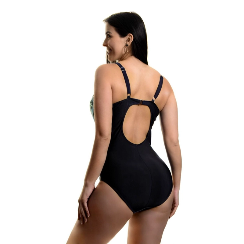 TRAJE DE BAÑO ENTERO MUJER ESTAMPADO UNA PIEZA DISEÑO HOJAS 8332 - 2