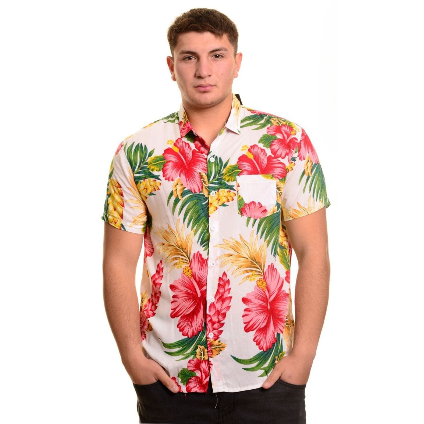 CAMISA HOMBRE GUAYABERA MANGA CORTA FASHION DISEÑO BOTONES 097 - 1