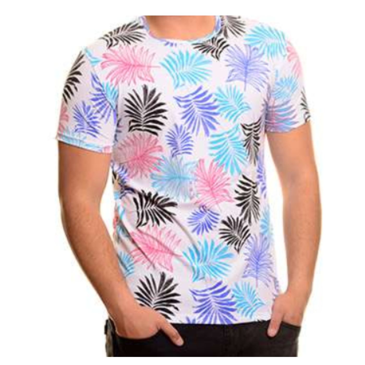 POLERA HOMBRE ALGODON MANGA CORTA CUELLO POLO DISEÑO HOJAS 6230 - 2
