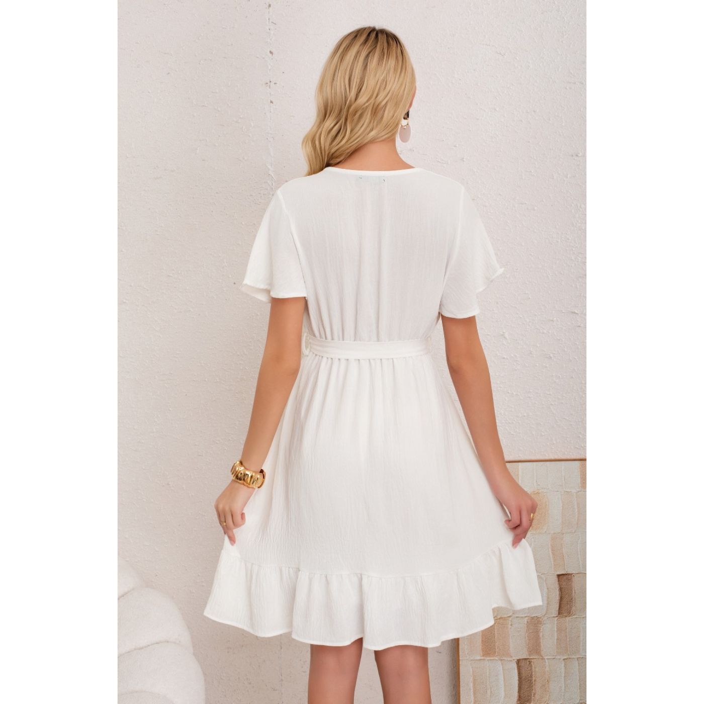 VESTIDO MIDI MUJER MANGA CORTA SEMI FORMAL LISO COLORES 3398 - 3