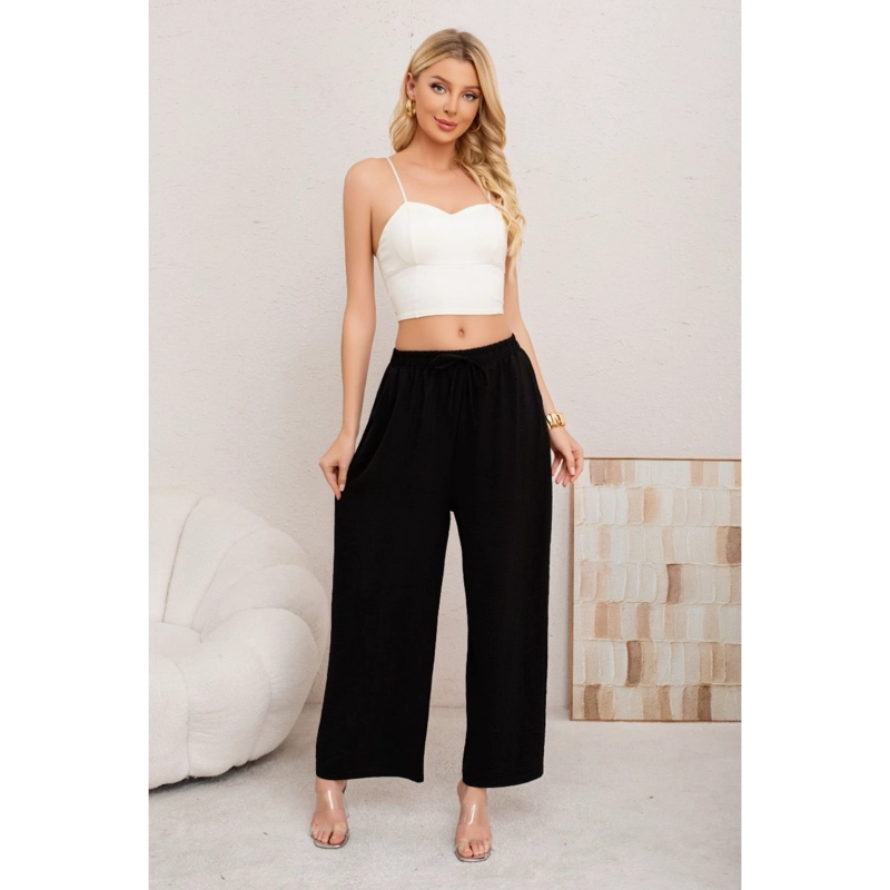 PANTALON PALAZZO ALGODON MUJER TIPO LINO BOTA ANCHA 3002 - 3