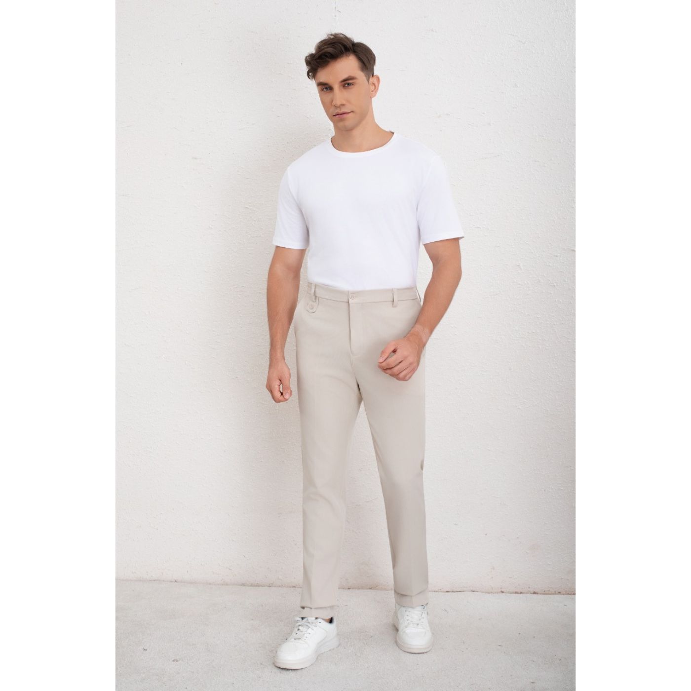 PANTALON DE VESTIR CLASICO HOMBRE FORMAL RECTO BOTON 6010 - 1