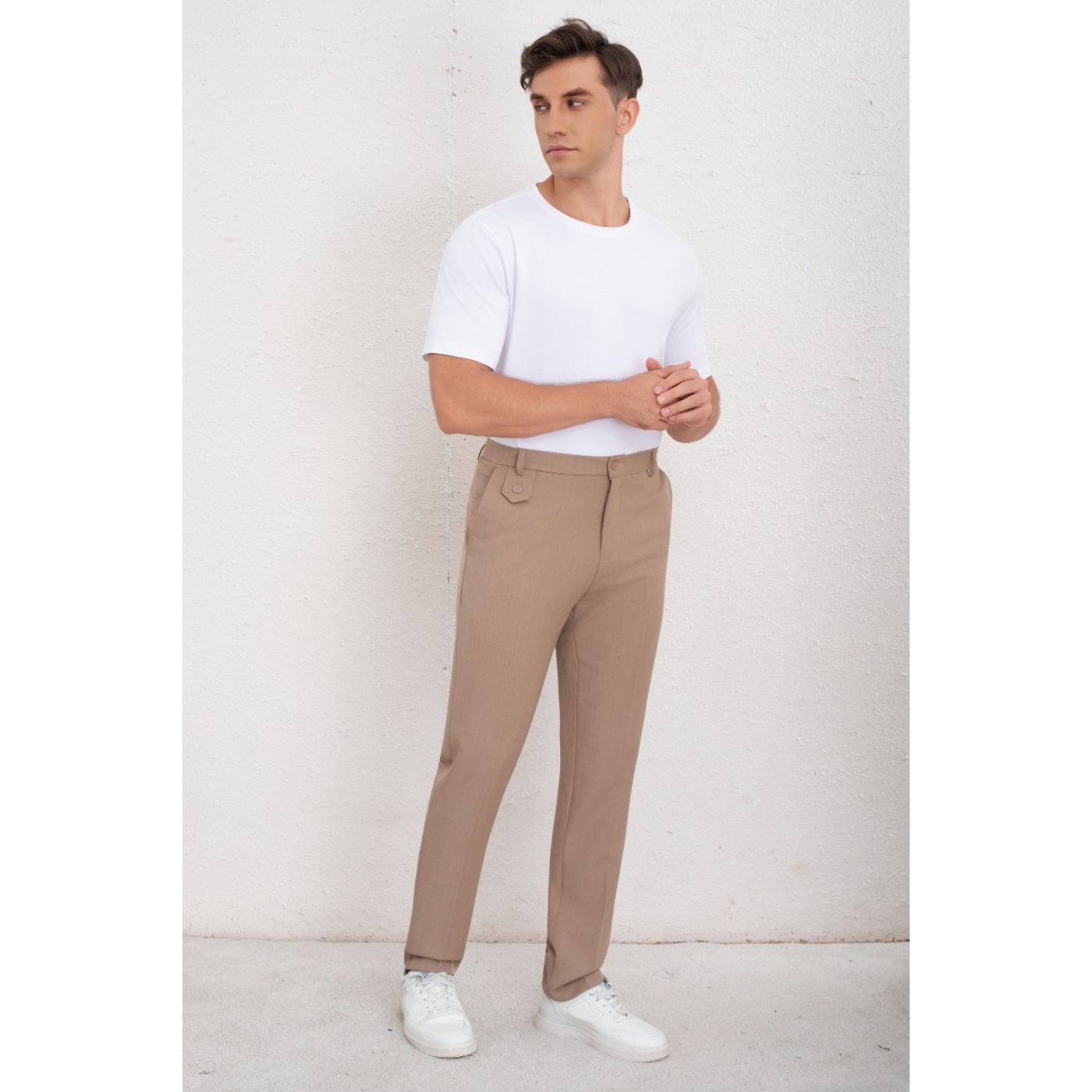 PANTALON DE VESTIR CLASICO HOMBRE FORMAL RECTO BOTON 6010 - 2