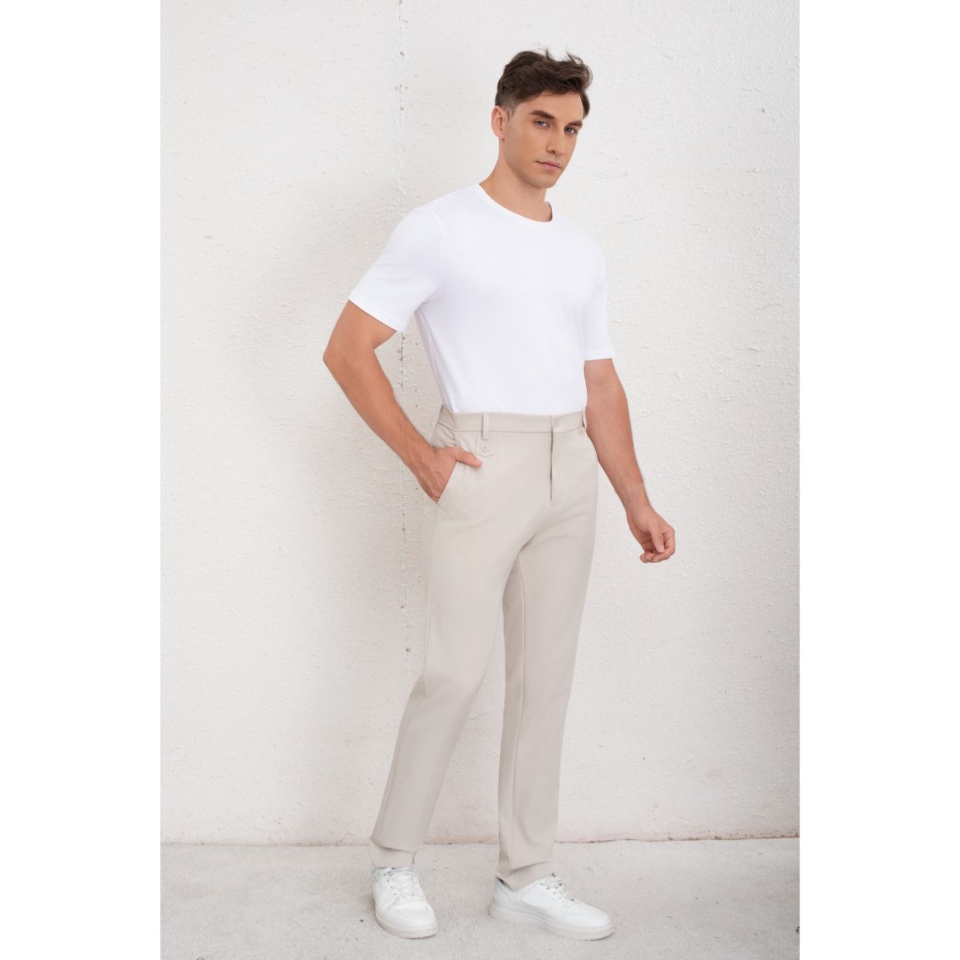 PANTALON DE VESTIR CLASICO HOMBRE FORMAL RECTO BOTON 6010 - 2