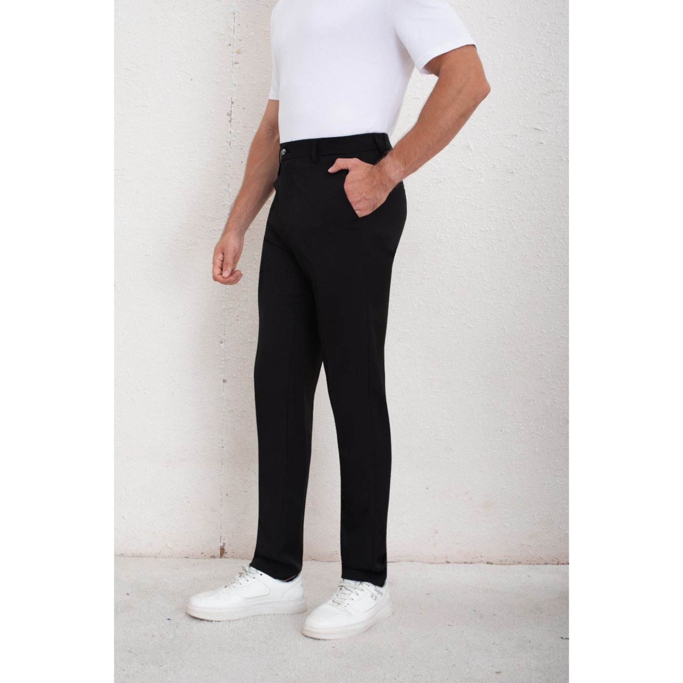 PANTALON DE VESTIR CLASICO HOMBRE FORMAL RECTO BOTON 6010 - 3