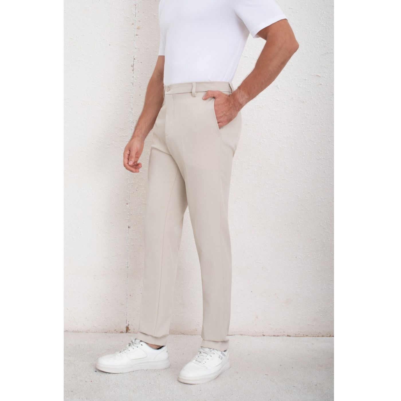 PANTALON DE VESTIR CLASICO HOMBRE FORMAL RECTO BOTON 6010 - 3