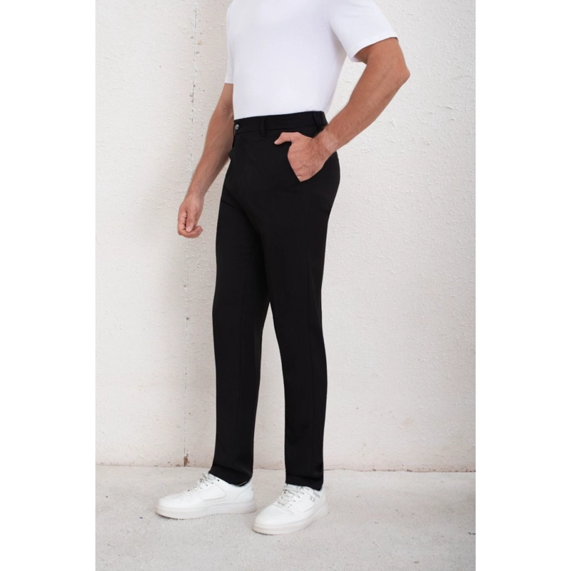 PANTALON DE VESTIR CLASICO HOMBRE FORMAL RECTO BOTON 6010 - 3