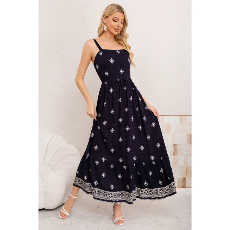 MAXI VESTIDO MUJER LARGO HOLGADO PABILOS ESTAMPADO 3360 - 1