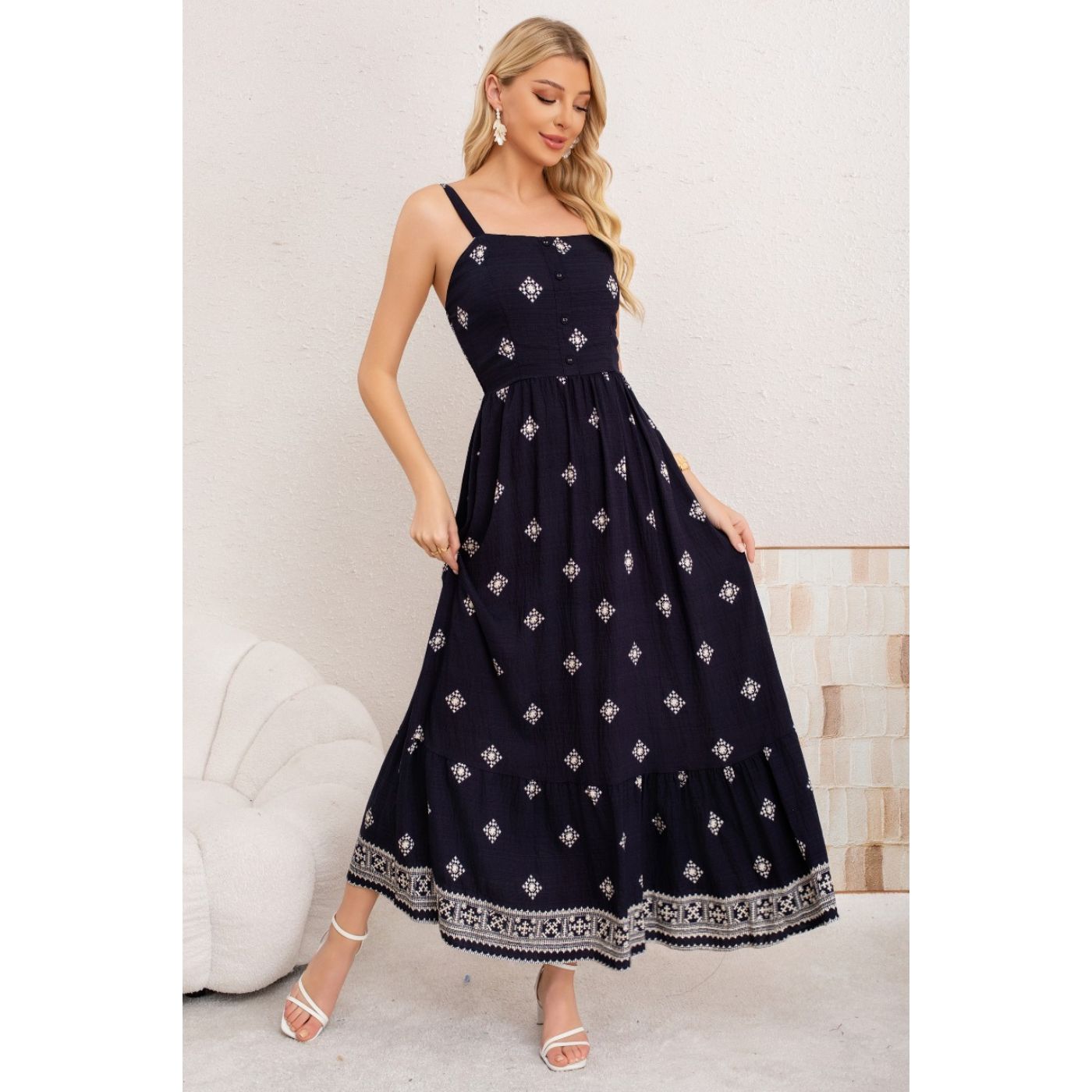 MAXI VESTIDO MUJER LARGO HOLGADO PABILOS ESTAMPADO 3360 - 1