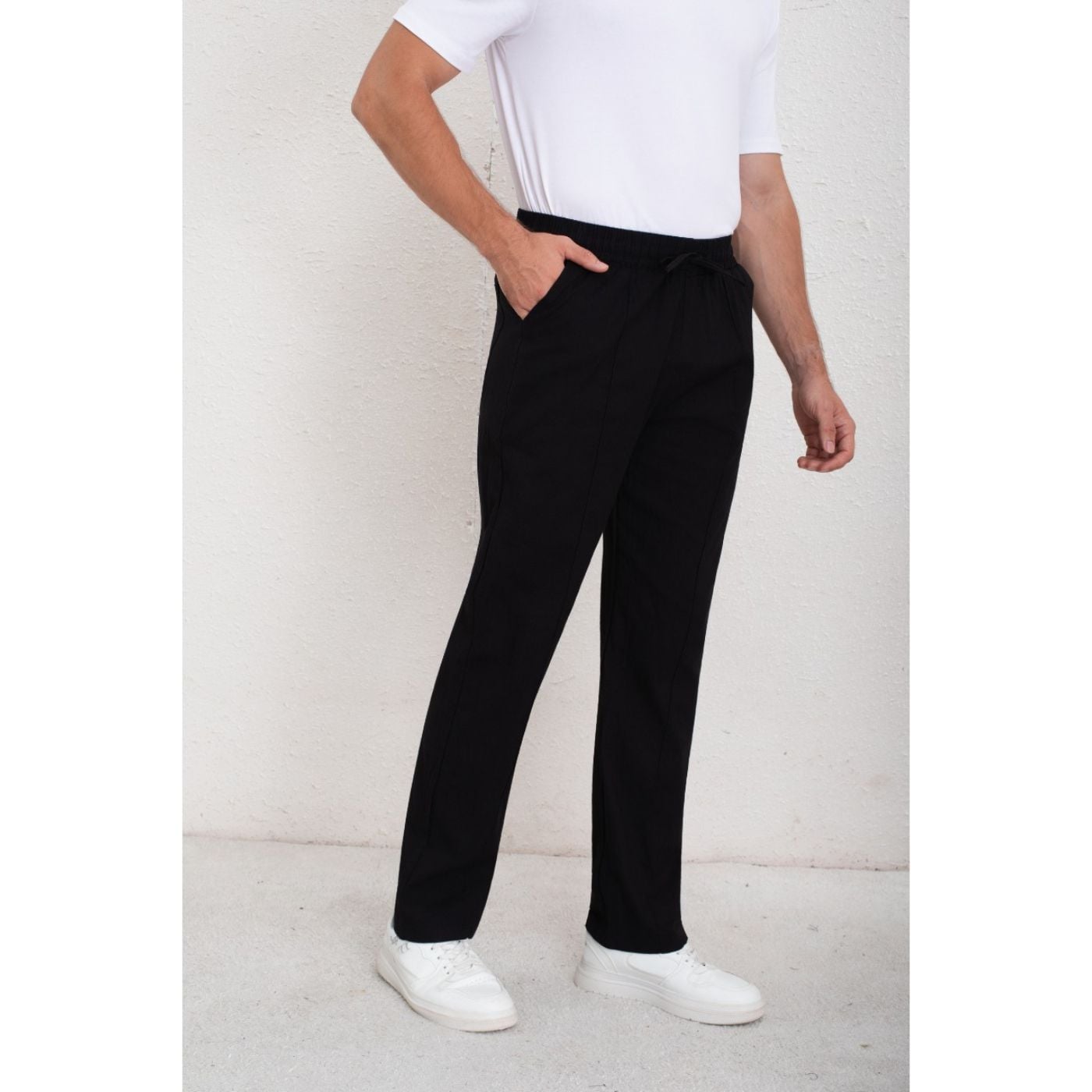 PANTALON DE VESTIR HOMBRE TIPO LINO CASUAL VERANO 7140 - 2