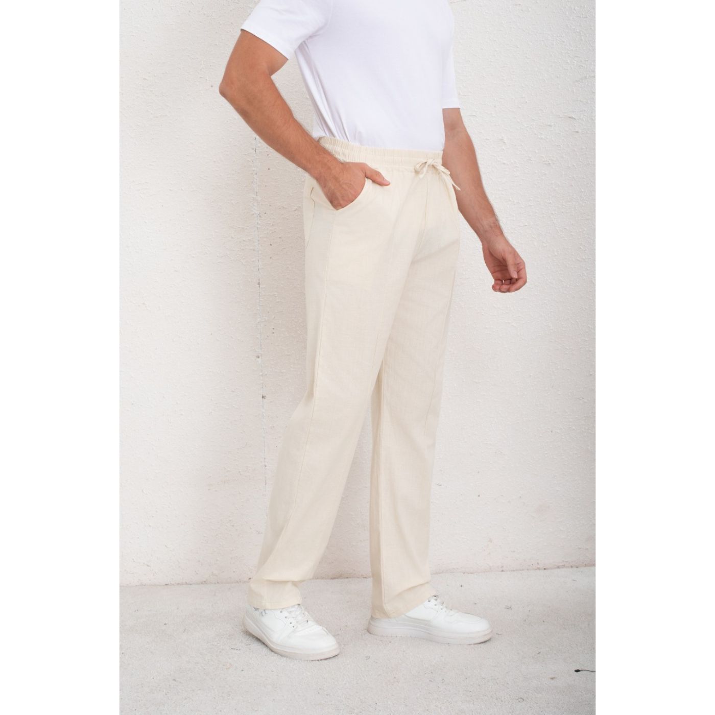 PANTALON DE VESTIR HOMBRE TIPO LINO CASUAL VERANO 7140 - 3