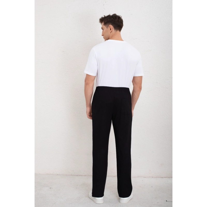 PANTALON DE VESTIR HOMBRE TIPO LINO CASUAL VERANO 7140 - 4