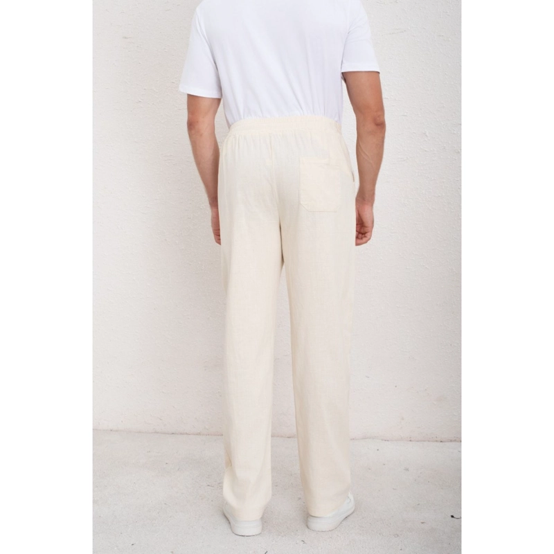 PANTALON DE VESTIR HOMBRE TIPO LINO CASUAL VERANO 7140 - 4