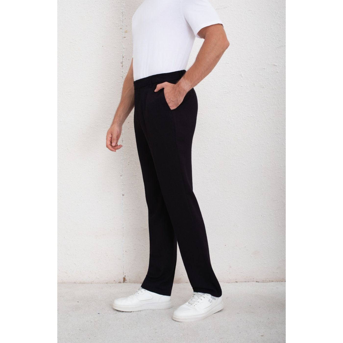 PANTALON CLASICO HOMBRE ALGODON CASUAL TIPO LINO LISO 6011 - 3