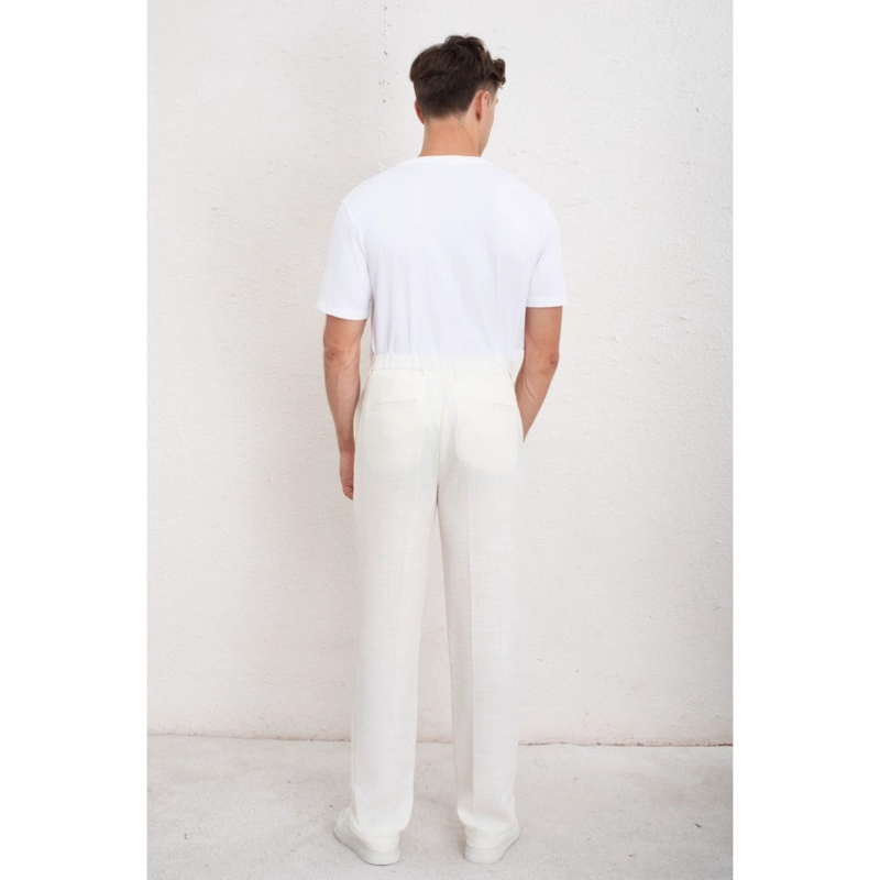 PANTALON CLASICO HOMBRE ALGODON CASUAL TIPO LINO LISO 6011 - 4
