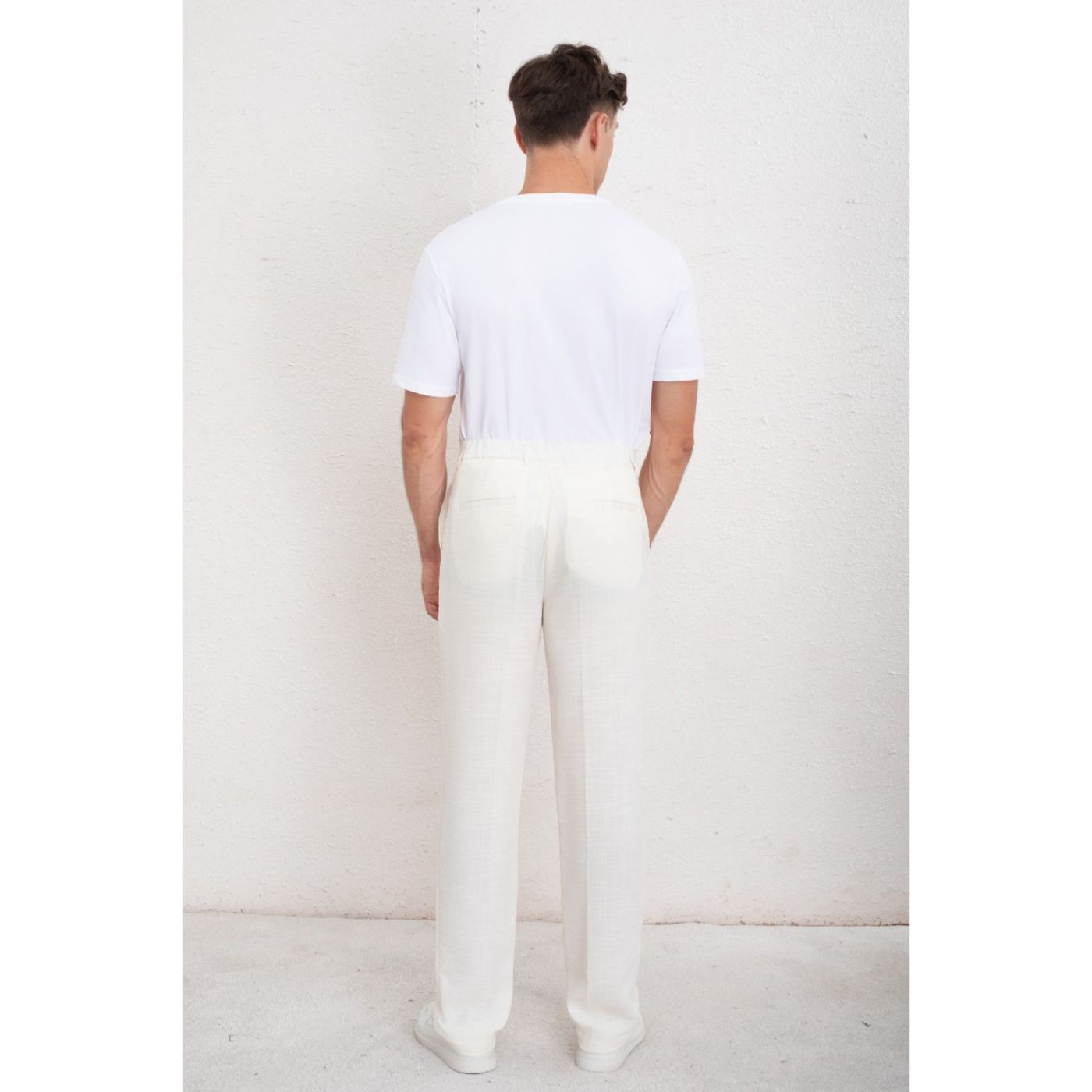 PANTALON CLASICO HOMBRE ALGODON CASUAL TIPO LINO LISO 6011 - 4