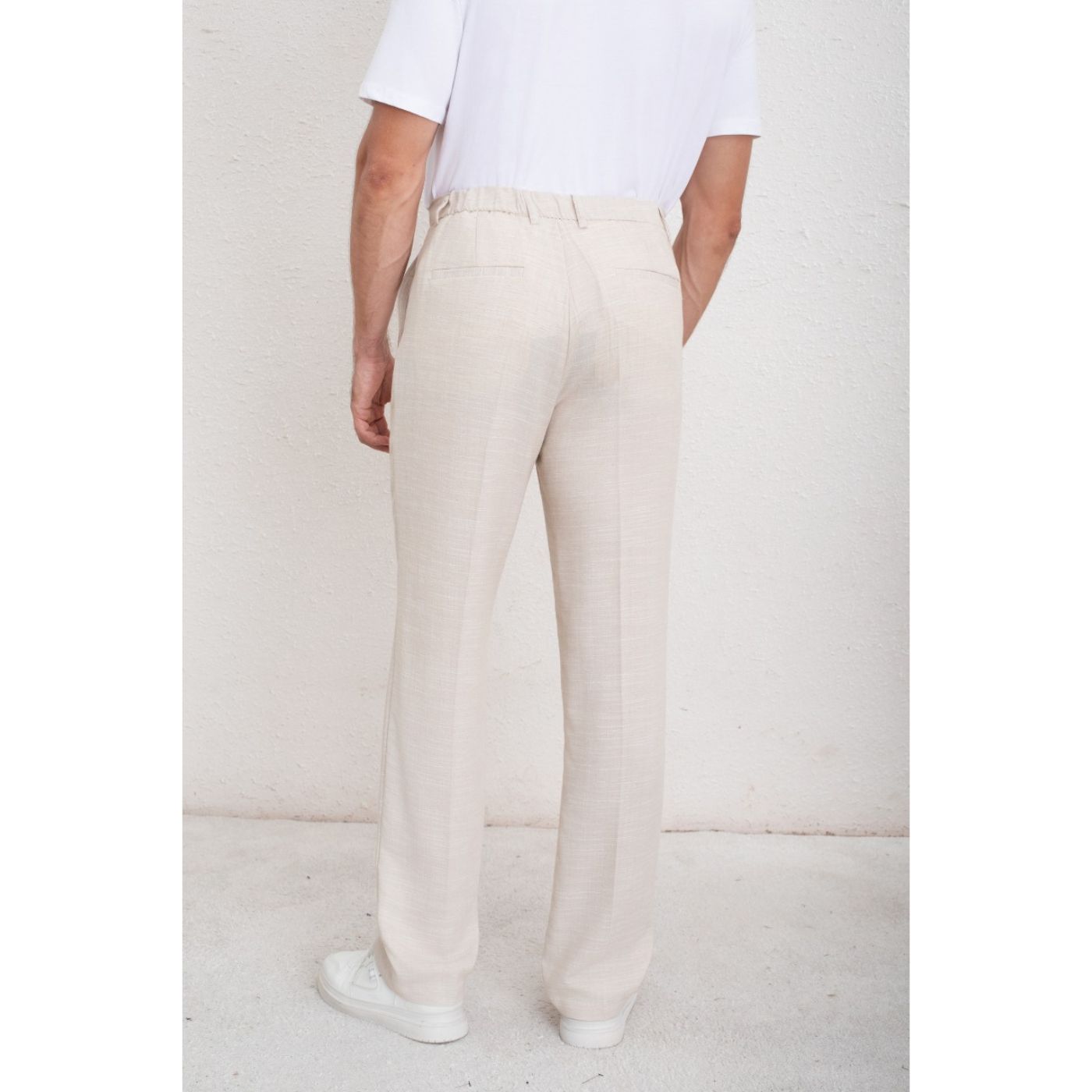 PANTALON CLASICO HOMBRE ALGODON CASUAL TIPO LINO LISO 6011 - 5
