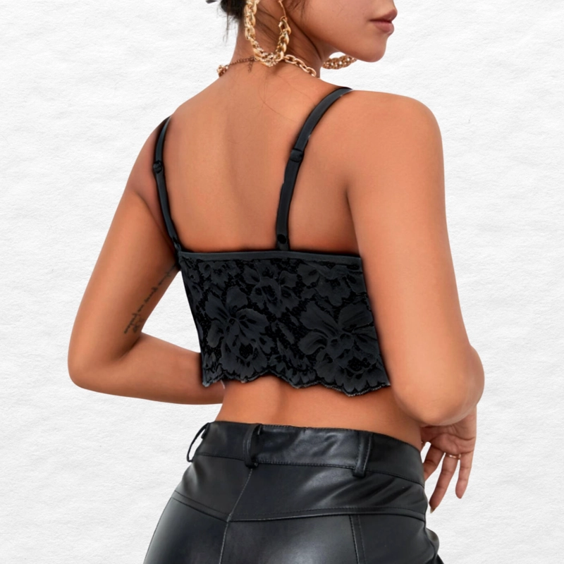 TOP TIRANTES MUJER CORSE T SUJETADOR SEXY ENCAJE MODA 9004 - 2