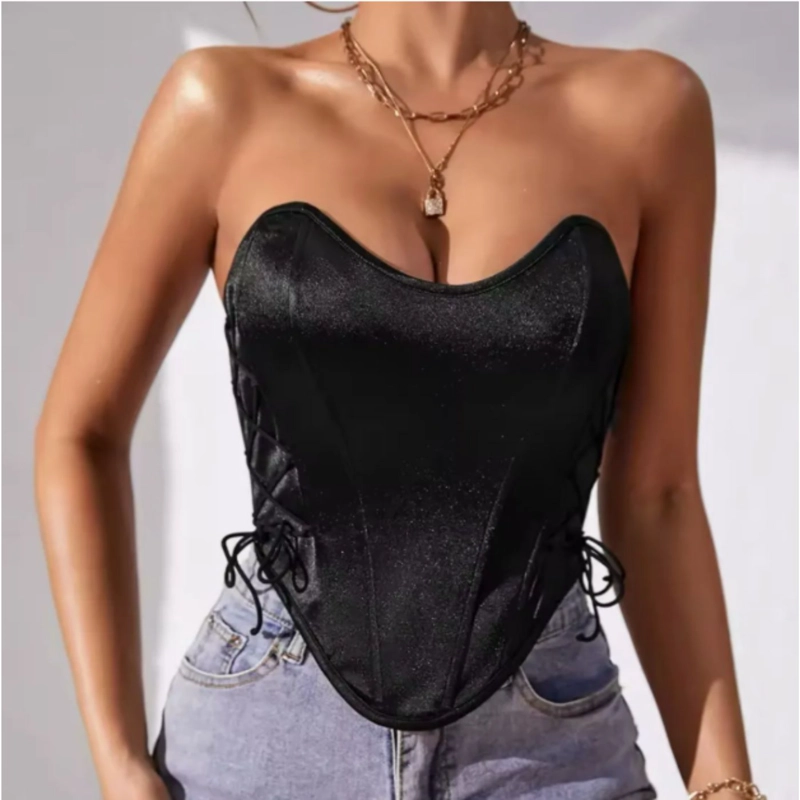 TOP STRAPLESS MUJER CORSE T SUJETADOR SATIN MODA 9005 - 2