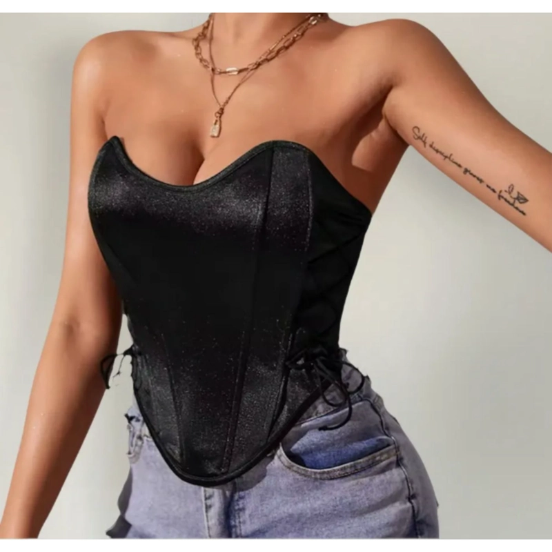 TOP STRAPLESS MUJER CORSE T SUJETADOR SATIN MODA 9005 - 3