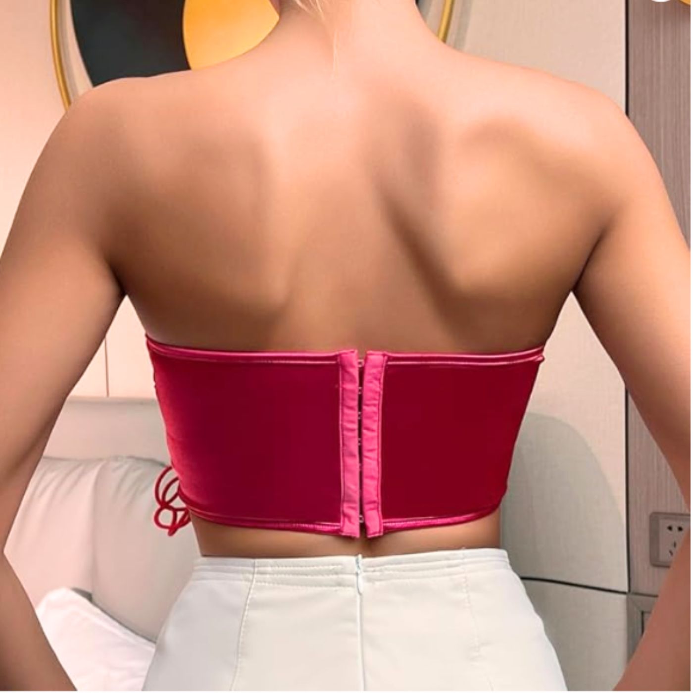 TOP STRAPLESS MUJER CORSE T SUJETADOR SATIN MODA 9005 - 4