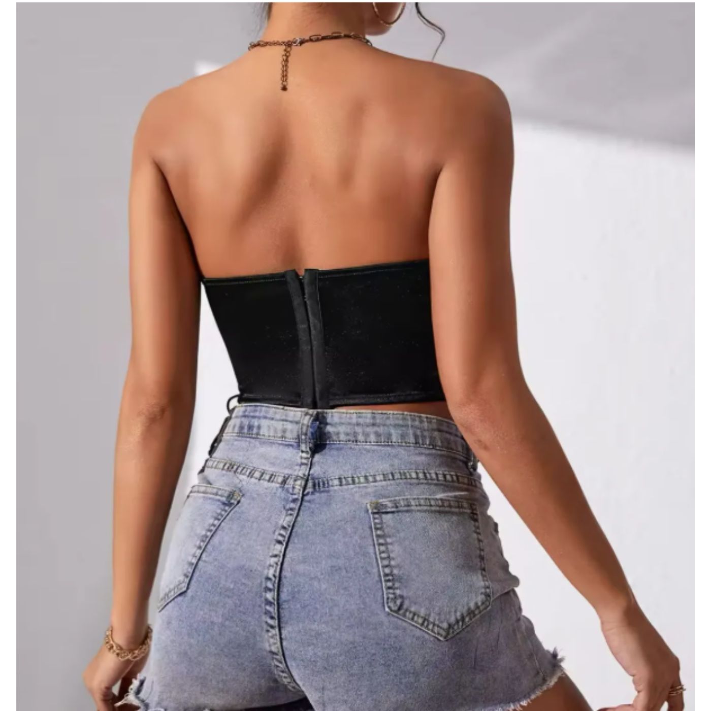 TOP STRAPLESS MUJER CORSE T SUJETADOR SATIN MODA 9005 - 4