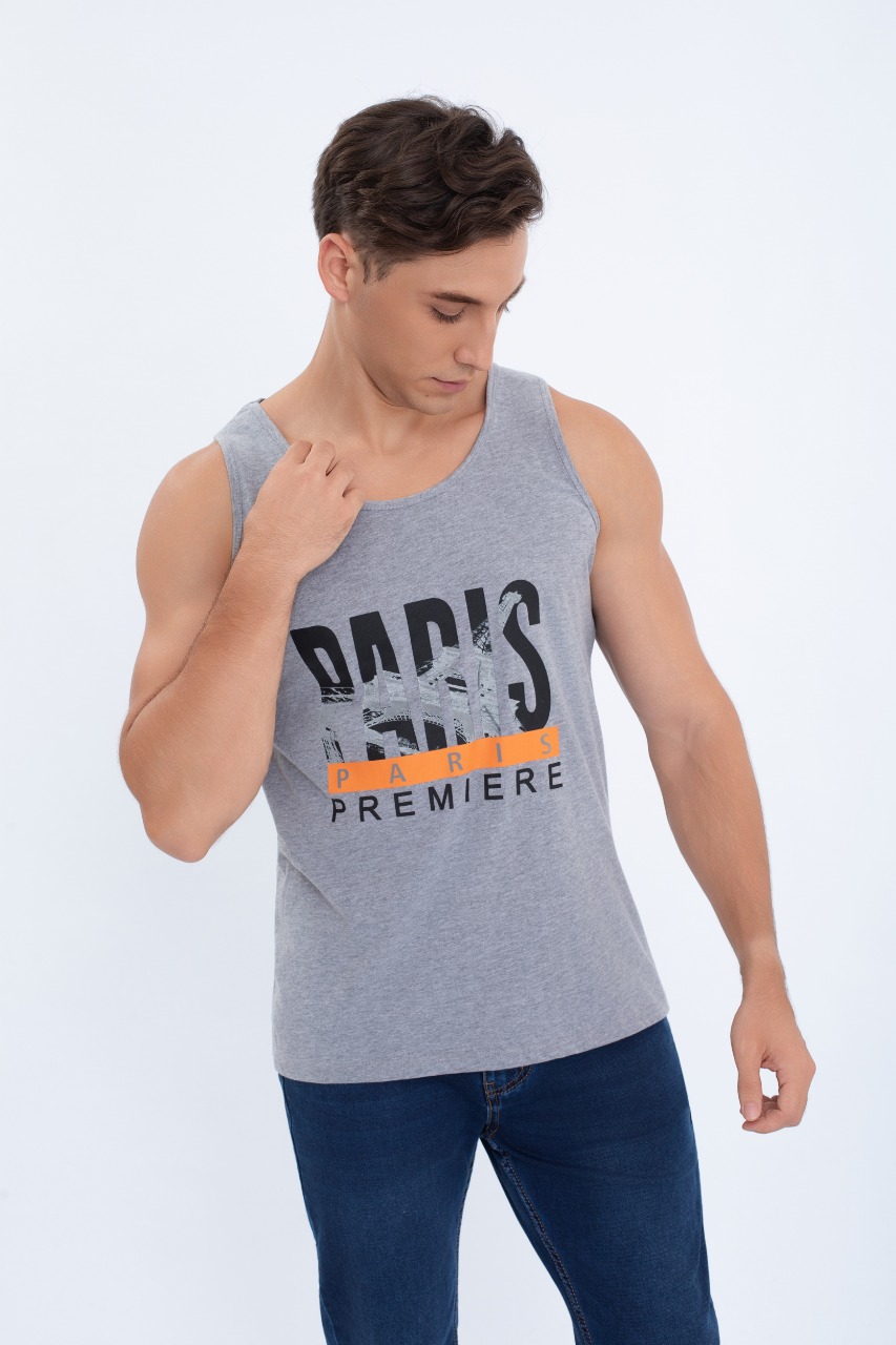 POLERA MUSCULOSA HOMBRE SIN MANGAS PARIS COLORES 7604 - 1