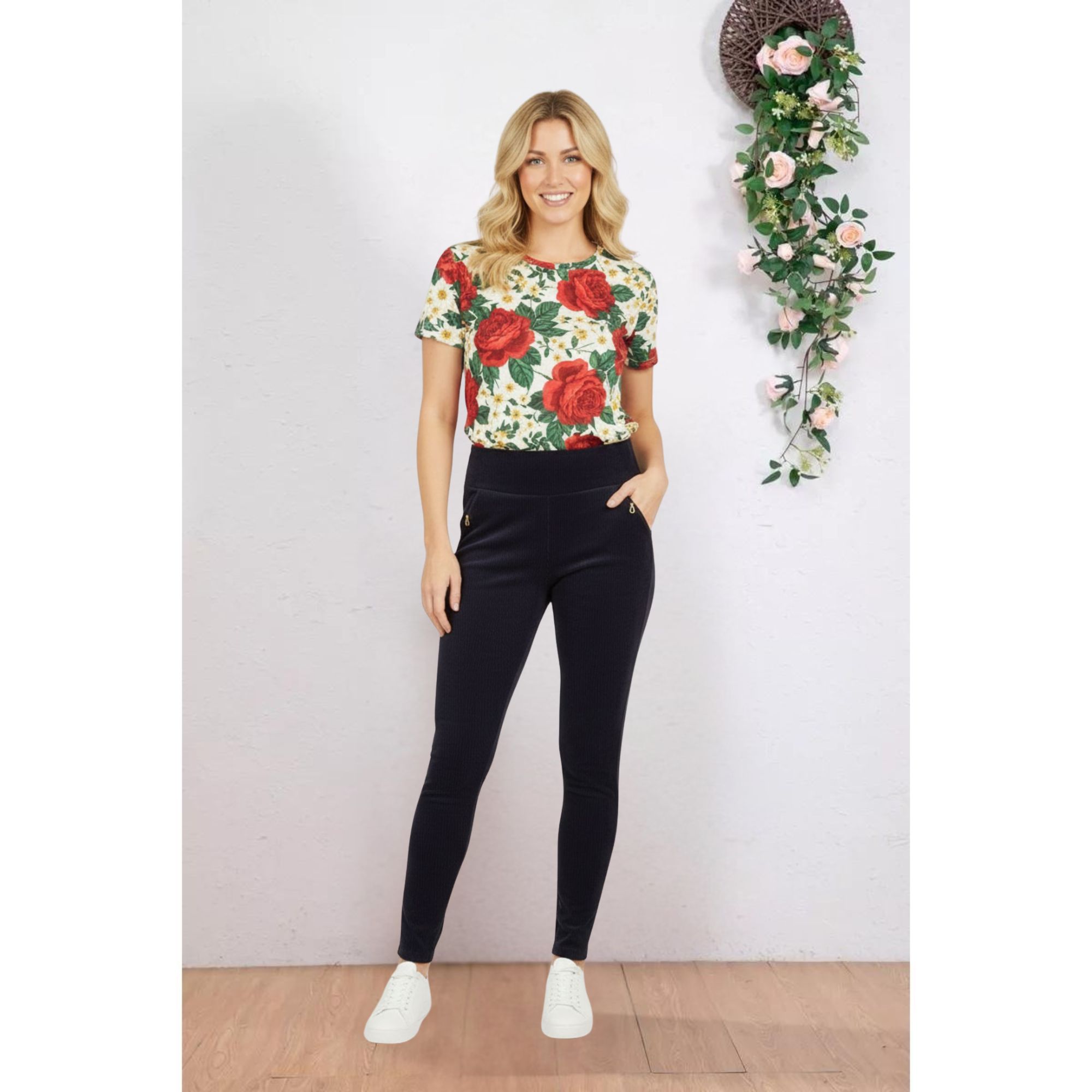 PANTALON CALZA MUJER INVIERNO FORRO PIEL BOLSILLOS CIERRE 626 - 1