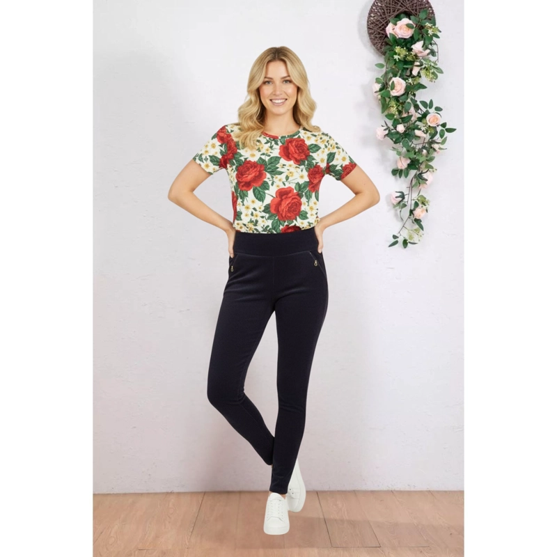 PANTALON CALZA MUJER INVIERNO FORRO PIEL BOLSILLOS CIERRE 626 - 2