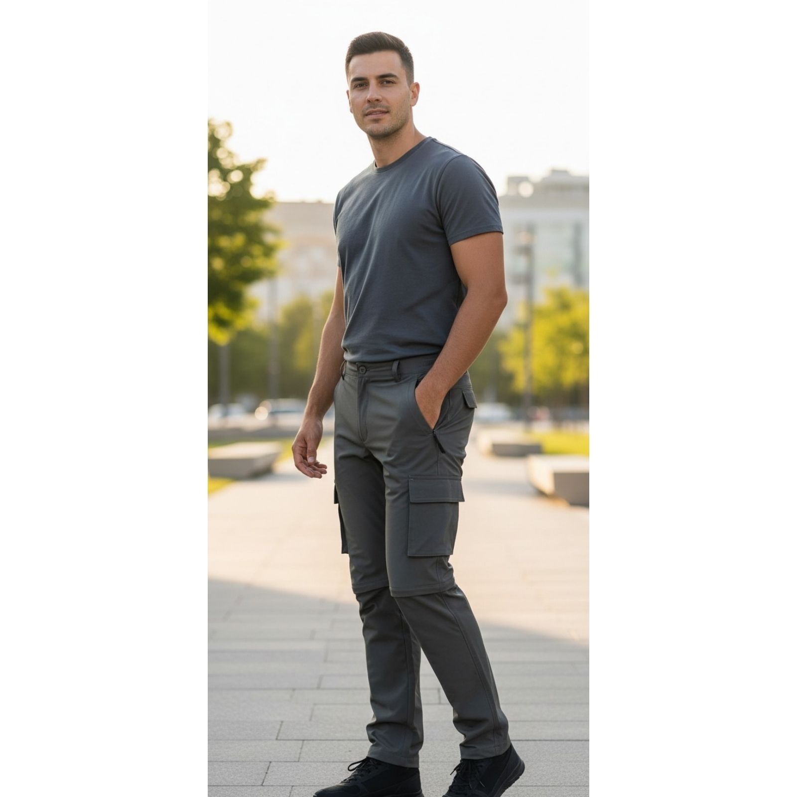 PANTALON SOFTSHELL HOMBRE VERANO BOLSILLOS CARGO 801 - 1