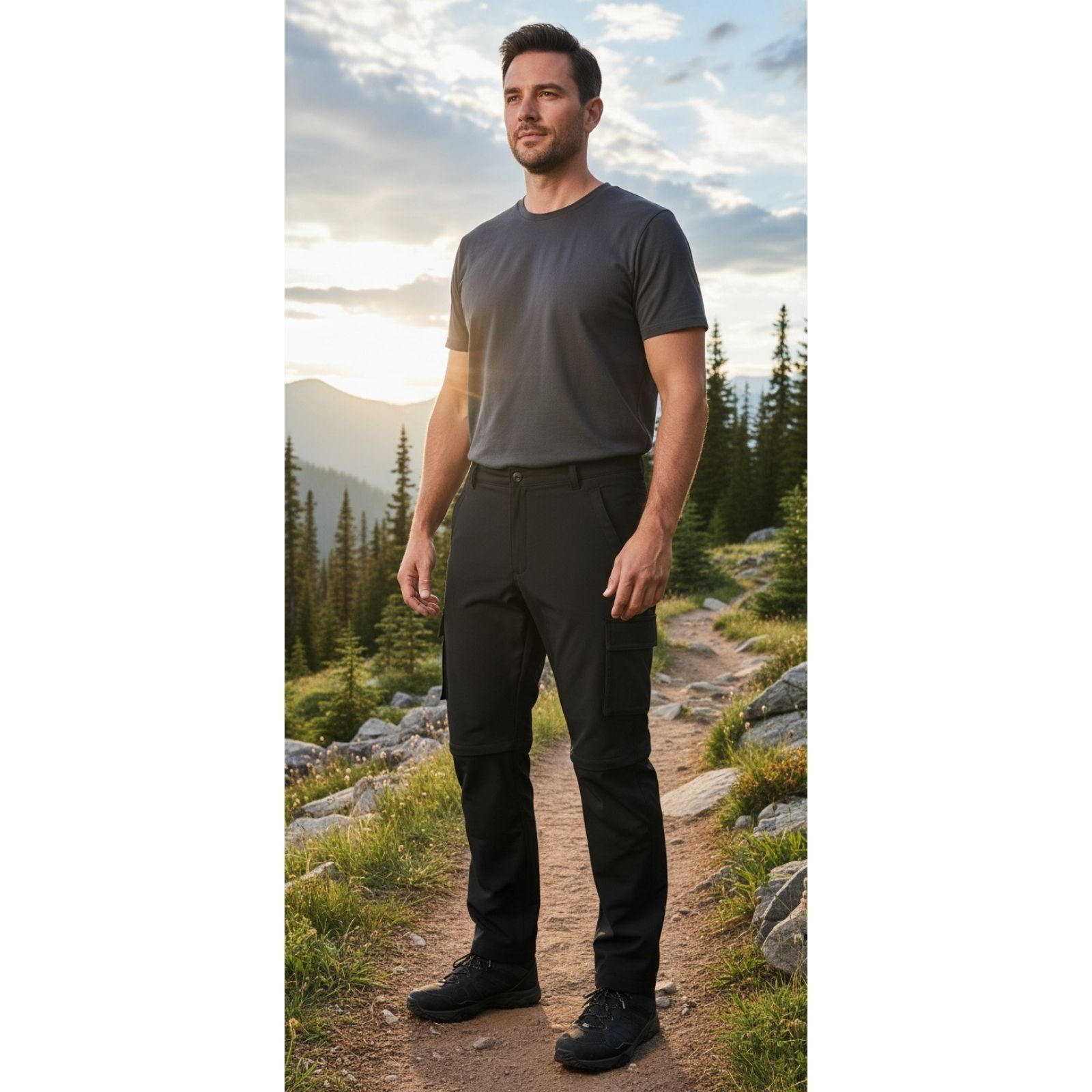 PANTALON SOFTSHELL HOMBRE VERANO BOLSILLOS CARGO 801 - 2