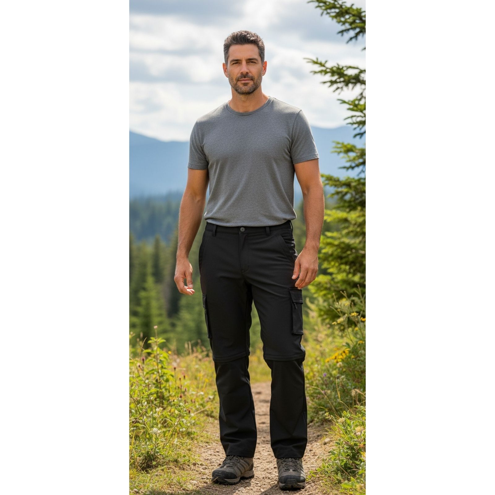 PANTALON SOFTSHELL HOMBRE VERANO BOLSILLOS CARGO 801 - 2