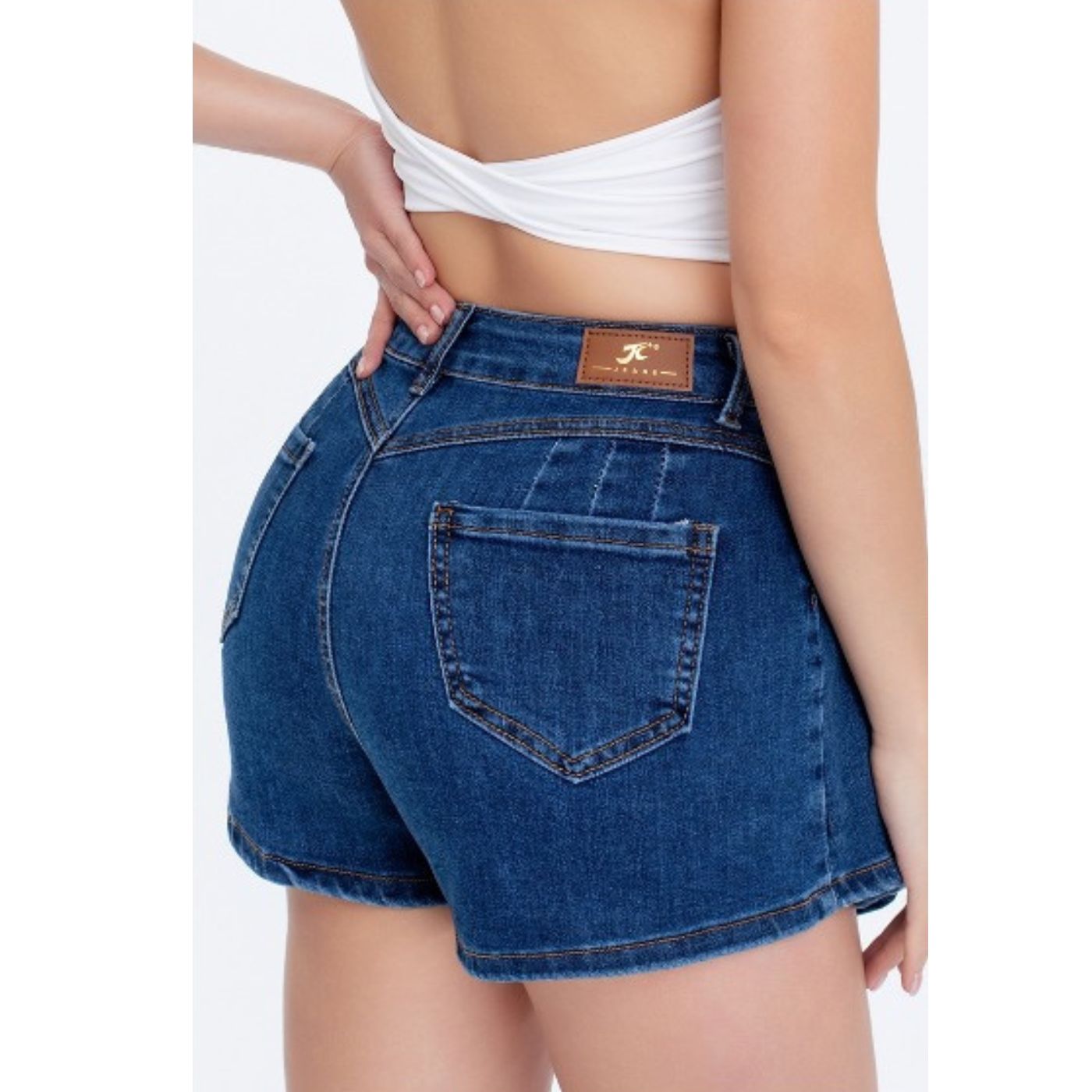 SHORT TIPO MINI FALDA JUVENIL JEANS PLISADO PREMIUM ELASTICADA 3018 - 3