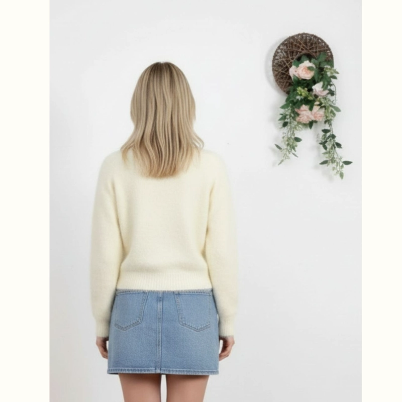 SWEATER MUJER CARDIGAN AFELPADO CUELLO REDONDO BOTONES COLORES A1615 - 3
