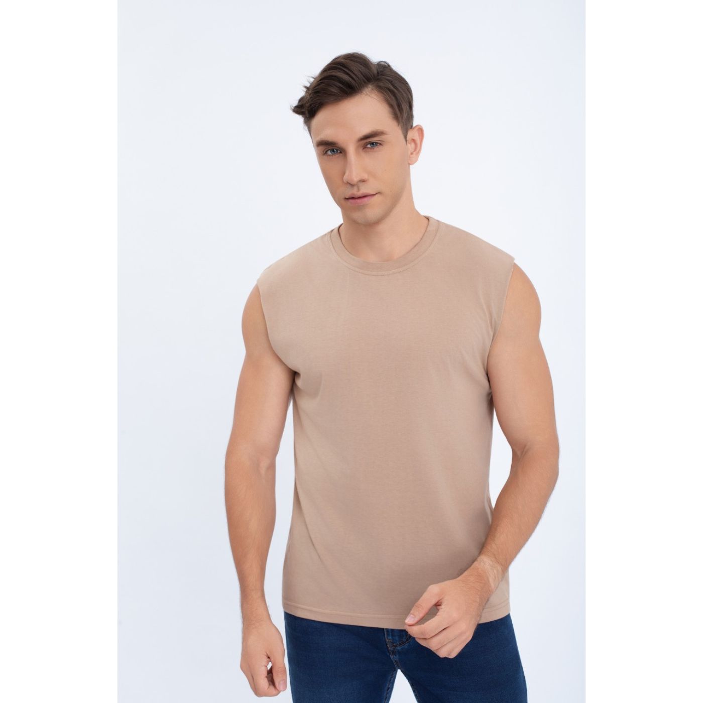 POLERA MUSCULOSA HOMBRE SIN MANGAS LISA COLORES 7602 - 1