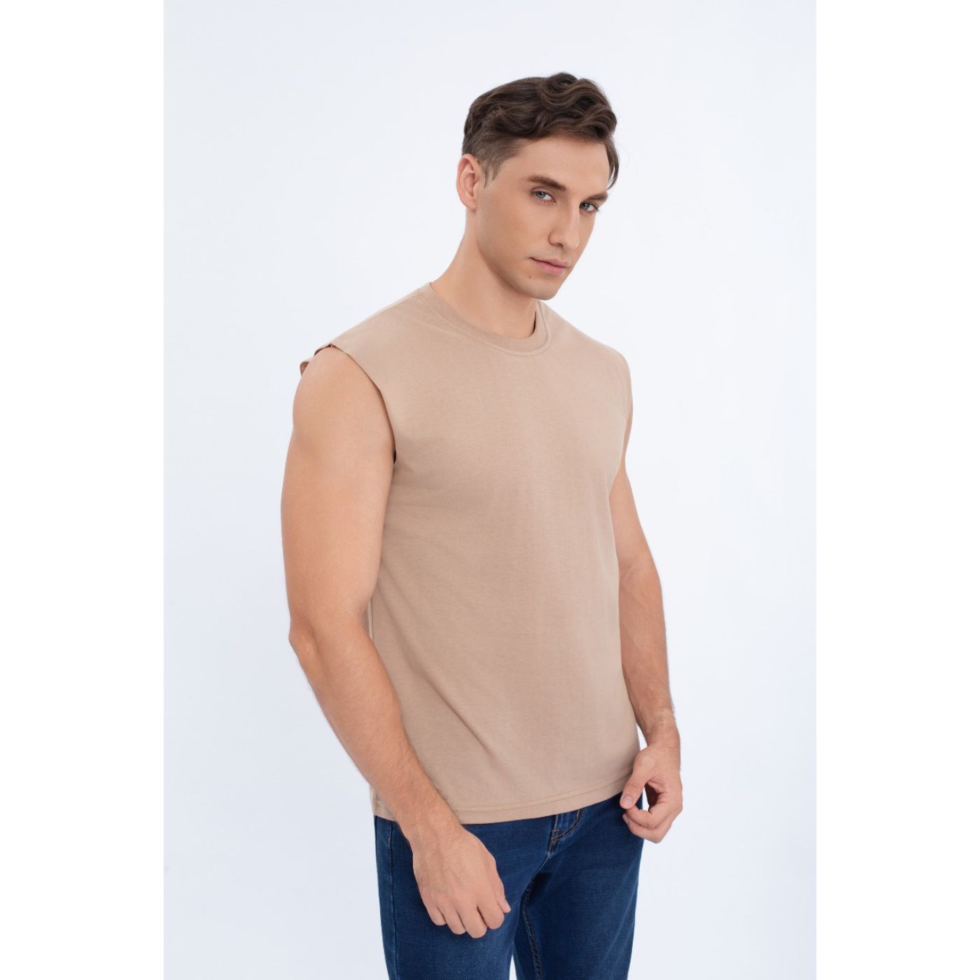 POLERA MUSCULOSA HOMBRE SIN MANGAS LISA COLORES 7602 - 2