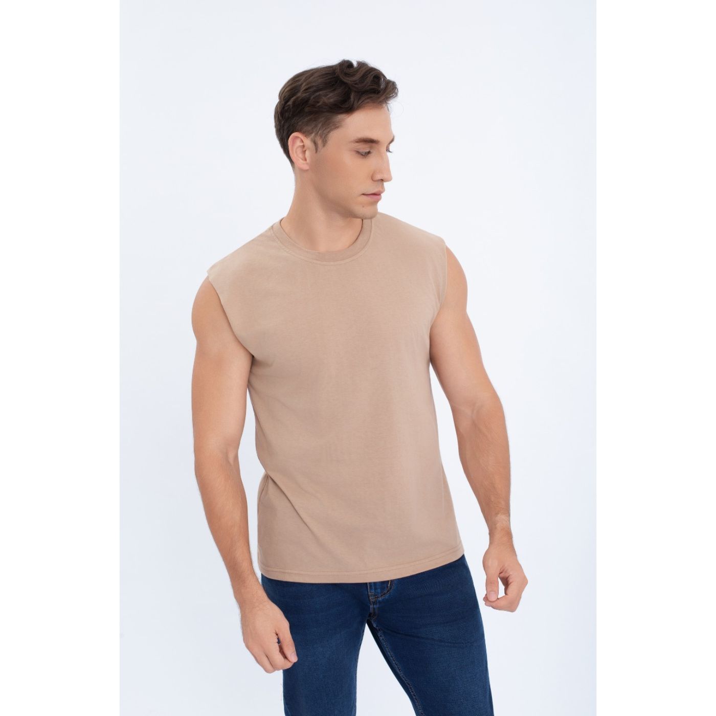 POLERA MUSCULOSA HOMBRE SIN MANGAS LISA COLORES 7602 - 3
