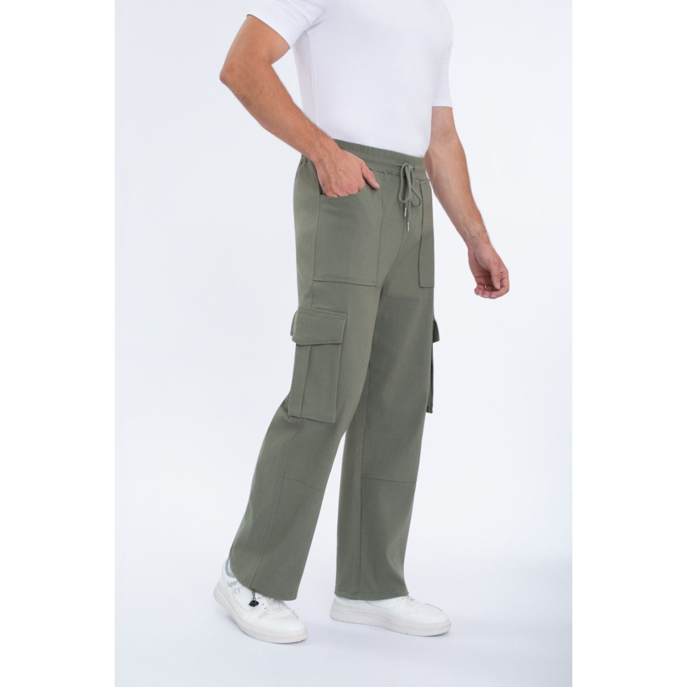 PANTALON HOMBRE ELASTICADO RECTO PUÑO AJUSTABLE CARGO 5001 - 1