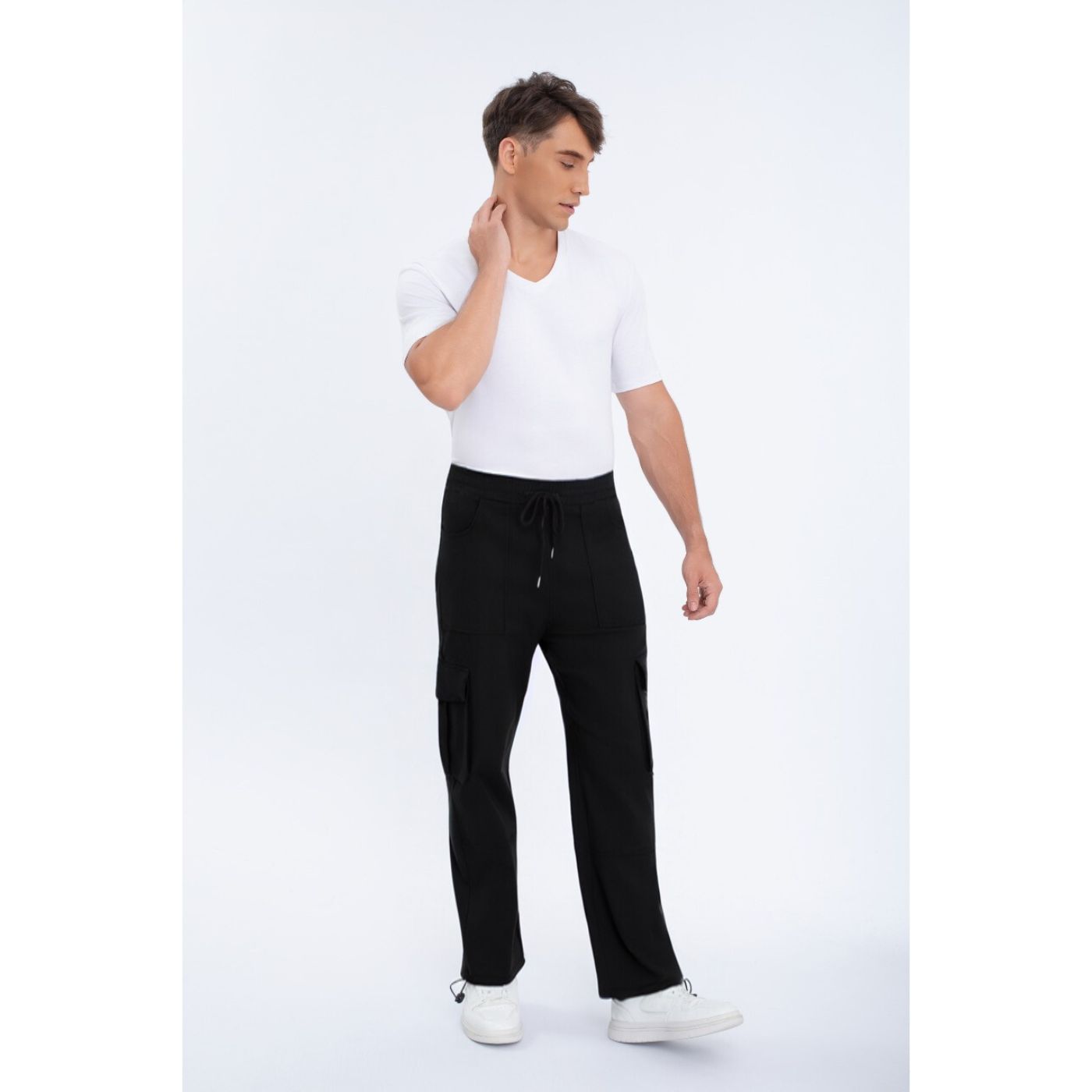 PANTALON HOMBRE ELASTICADO RECTO PUÑO AJUSTABLE CARGO 5001 - 1