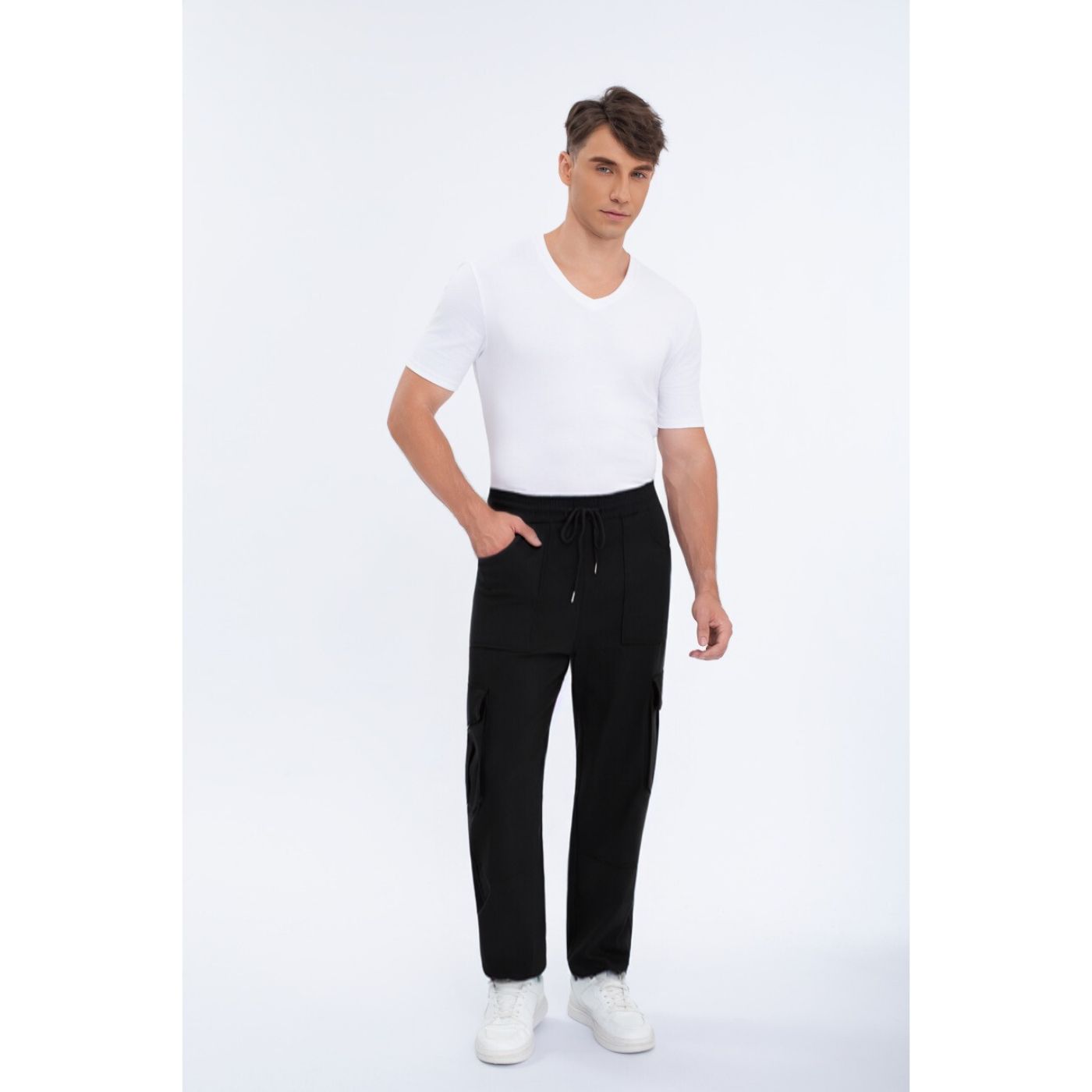PANTALON HOMBRE ELASTICADO RECTO PUÑO AJUSTABLE CARGO 5001 - 2