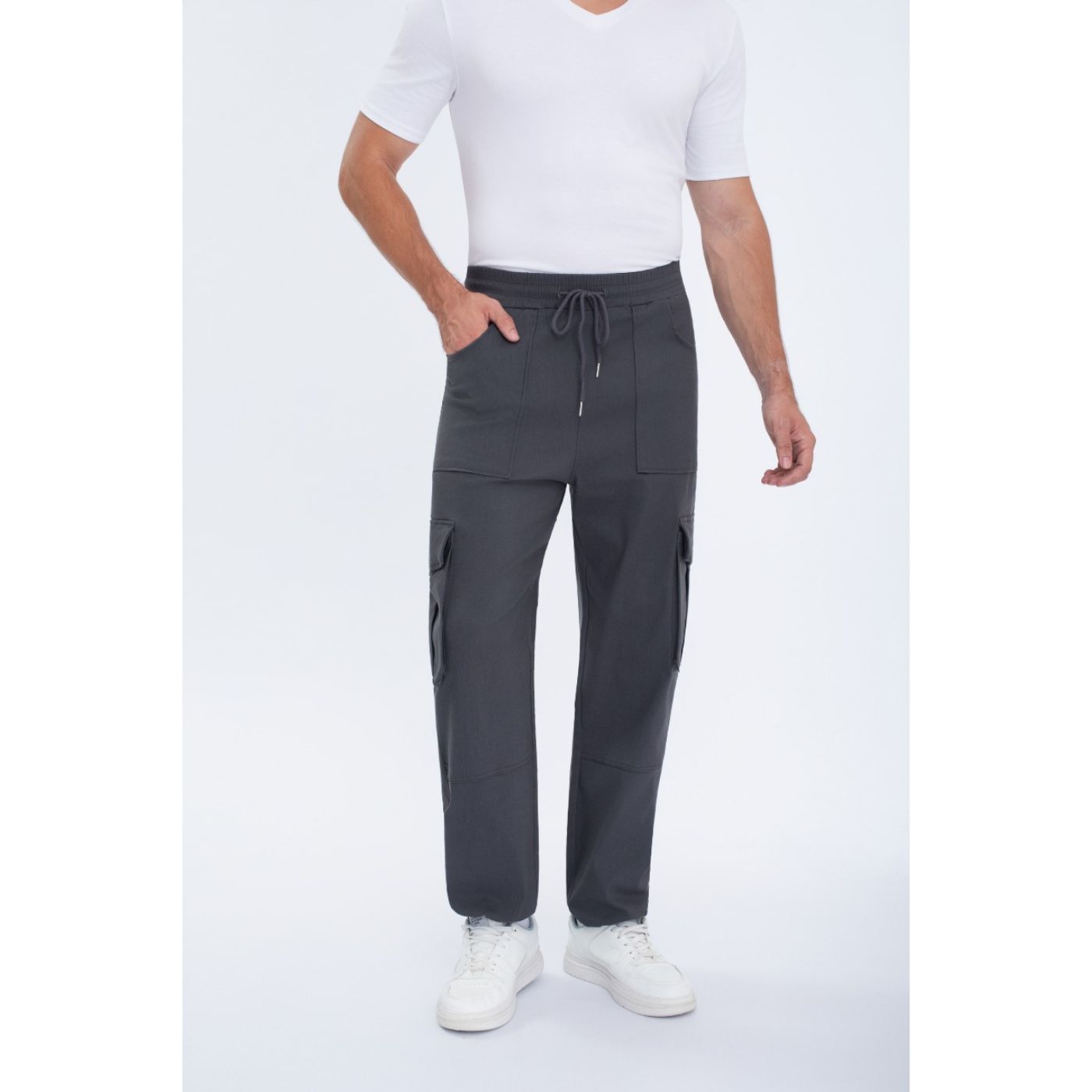 PANTALON HOMBRE ELASTICADO RECTO PUÑO AJUSTABLE CARGO 5001 - 2