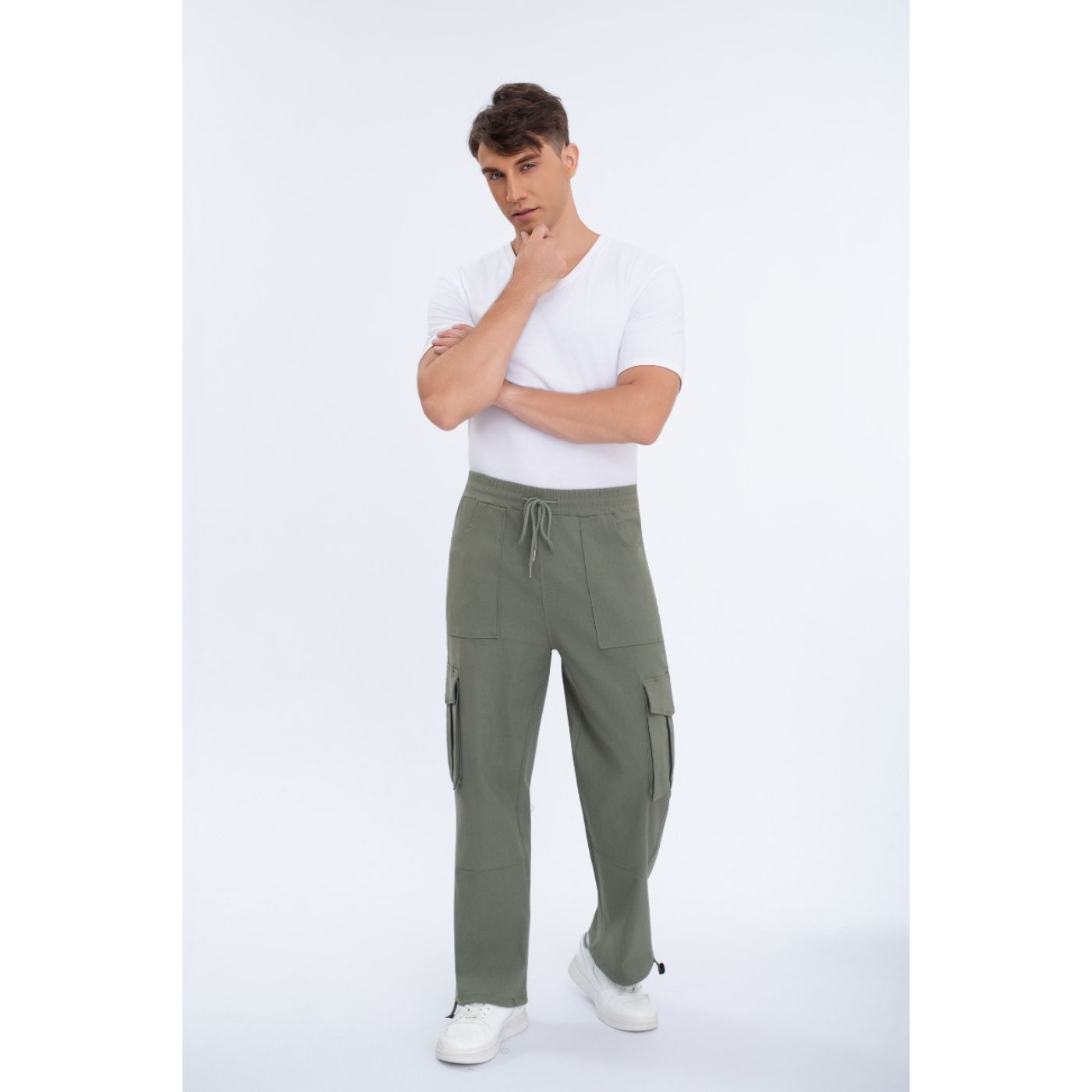 PANTALON HOMBRE ELASTICADO RECTO PUÑO AJUSTABLE CARGO 5001 - 3